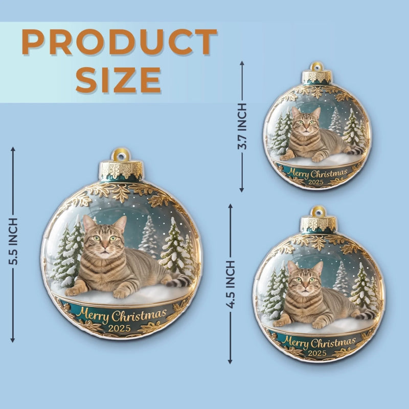 Custom Photo Acrylic Ornament - Personalized  Christmas Birthday Gifts For Dog Cat Lovers, Dog Dad And Mom, Cat Owners - Meowy Christmas, Hooman