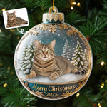 Custom Pet Photo Christmas Cat Gifts for Cat Lovers - Personalized Ornament