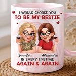 Custom Name Bestie Gifts for Women - Personalized 11oz Marble Mug