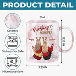 Custom Name Besties Forever Gifts for Best Friends - Personalized 11oz Marble Mug