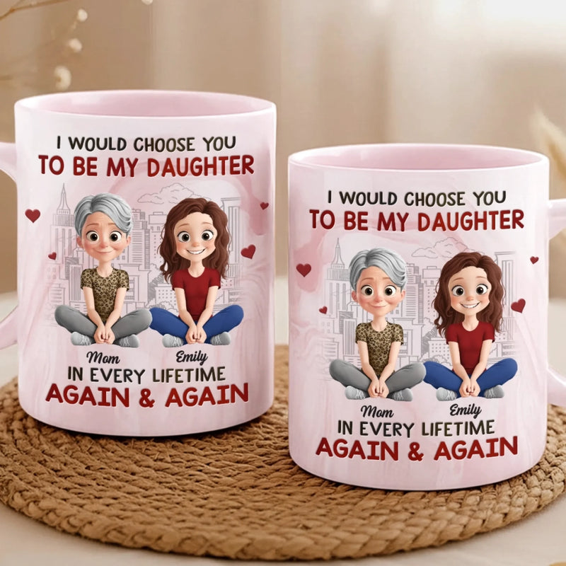 Custom Name Mother Daughter Love Gifts - Personalized 11oz Marble Mug