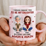 Custom Name Mother Daughter Love Gifts - Personalized 11oz Marble Mug