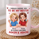 Custom Name Bestie Gifts for Women - Personalized 11oz Marble Mug