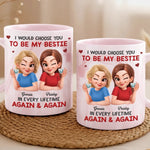 Custom Name Bestie Gifts for Women - Personalized 11oz Marble Mug