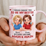 Custom Name Bestie Gifts for Women - Personalized 11oz Marble Mug