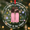 Custom Circle Glass Ornament - Personalized Best Friend Christmas Birthday Gifts For Women, Besties, Sisters, BFF - Found My Kind Of Crazy