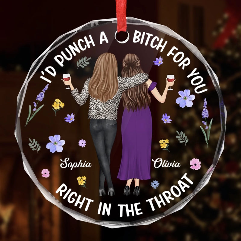 Custom Circle Glass Ornament - Personalized Best Friend Christmas Birthday Gifts For Women, Besties, Sisters, BFF - Found My Kind Of Crazy