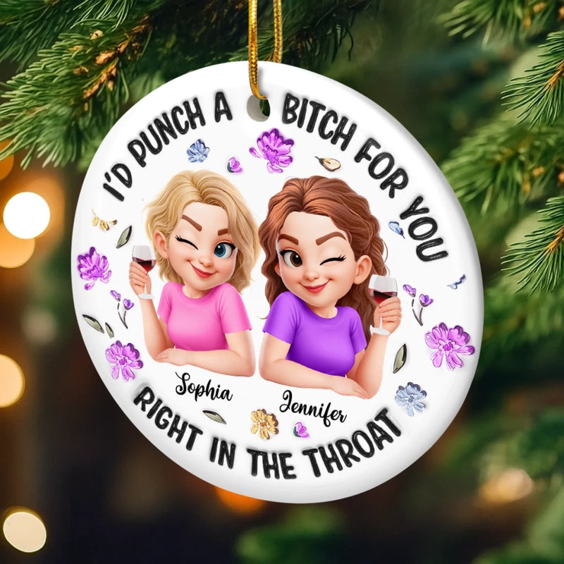 Custom Ceramic Ornament - Personalized Best Friend Birthday Gifts For Women, Besties, Sisters, BFF - Partners In Shine