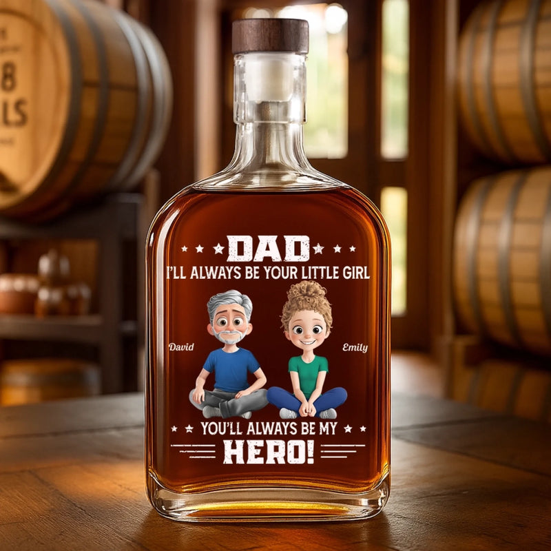 Custom Whiskey Bottle - Personalized Christmas Birthday Gifts For Dad, Daughter, Wine, Bourbon, Whiskey Lovers - Fatherhood Looks Good On Him
