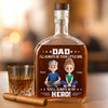 Custom Whiskey Bottle - Personalized Christmas Birthday Gifts For Dad, Daughter, Wine, Bourbon, Whiskey Lovers - Fatherhood Looks Good On Him