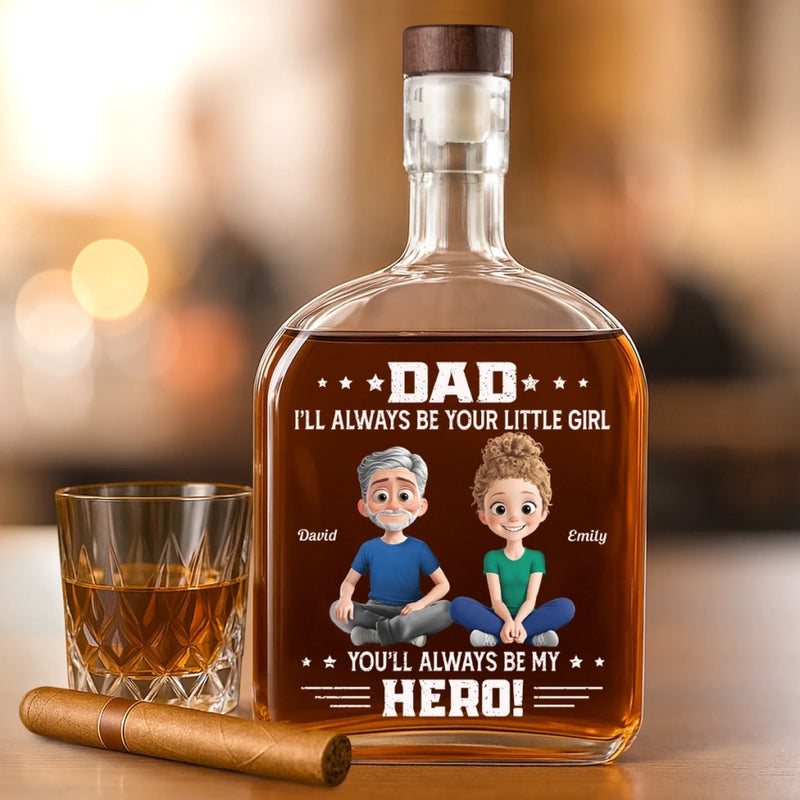 Custom Whiskey Bottle - Personalized Christmas Birthday Gifts For Dad, Daughter, Wine, Bourbon, Whiskey Lovers - Fatherhood Looks Good On Him