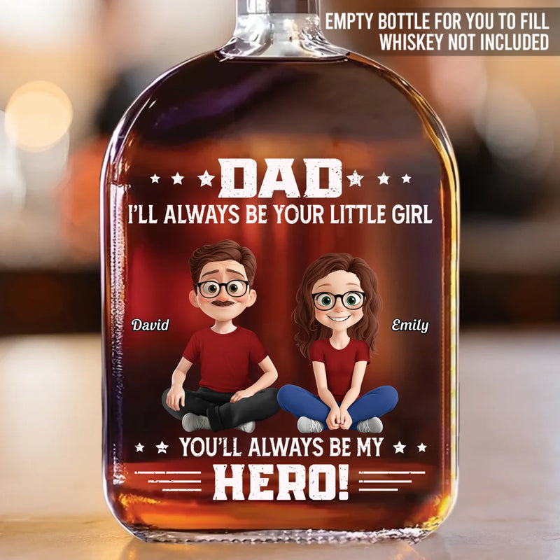 Custom Whiskey Bottle - Personalized Christmas Birthday Gifts For Dad, Daughter, Wine, Bourbon, Whiskey Lovers - Fatherhood Looks Good On Him