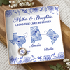 Custom Long Distance Full-Print Jewelry Dish - Personalized Birthday Gifts For Mom, Daughter - No Distance Between Hearts
