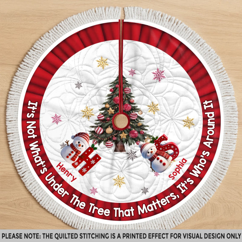 Custom Name Snowman Christmas Gifts for Family - Personalized Tree Skirt