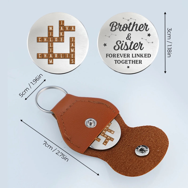 Custom Scrabble Pocket Hug - Personalized Birthday Gifts For Brother, Sister - Forever Linked Together