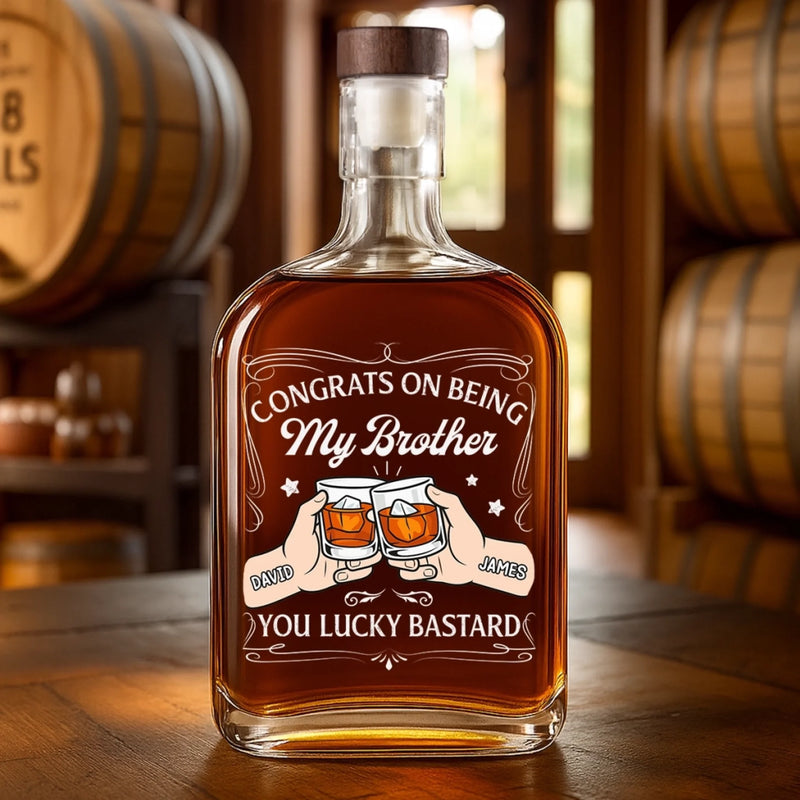 Custom Whiskey Bottle - Personalized Birthday Gifts For Brother, Sister, Best Friends - Different Paths Same Heart