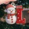 Custom Snowman Wood Ornament - Personalized Christmas Birthday Gifts For Mom, Dad, Brother, Sister, Kids - Home Is Where Love Grows