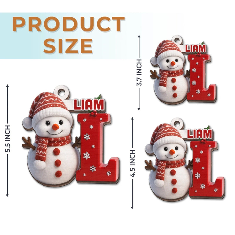 Custom Snowman Wood Ornament - Personalized Christmas Birthday Gifts For Mom, Dad, Brother, Sister, Kids - Home Is Where Love Grows
