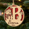 Custom Snowman Double Layer Wooden Ornament - Personalized Christmas Birthday Gifts For Mom, Dad, Brother, Sister, Kids - Family Moments Warm The Heart