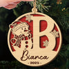 Custom Snowman Double Layer Wooden Ornament - Personalized Christmas Birthday Gifts For Mom, Dad, Brother, Sister, Kids - Family Moments Warm The Heart