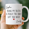 Custom Mug - Personalized Best Friend Birthday Gifts For Women, Besties, Sisters, BFF - Laugh Lines And Memories