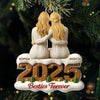 Custom Acrylic Ornament - Personalized Best Friend Christmas Birthday Gifts For Women, Besties, Sisters, BFF - Miles Apart Hearts Still Close