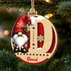 Custom Gnome Double Layer Wooden Ornament - Personalized Christmas Birthday Gifts For Mom, Dad, Brother, Sister, Kids - Moments Together Forever Treasured