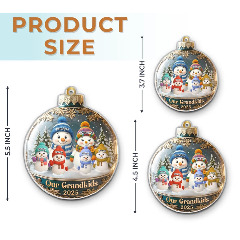 Custom Snowman Acrylic Ornament - Personalized Christmas Birthday Gifts For Grandpa, Grandma - Love That Spans Generations