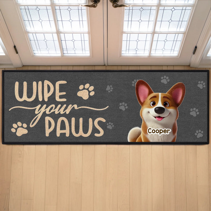 Custom Runner Rug - Personalized Birthday Gifts For Dog Cat Lovers, Dog Dad And Mom, Cat Owners -  Wipe Your Paws