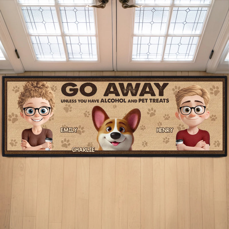 Custom Runner Rug - Personalized Anniversary Wedding Gifts For Husband And Wife, Dog Cat Lovers - Knock Only If You Have Treats