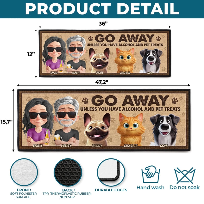 Custom Runner Rug - Personalized Anniversary Wedding Gifts For Husband And Wife, Dog Cat Lovers - Knock Only If You Have Treats