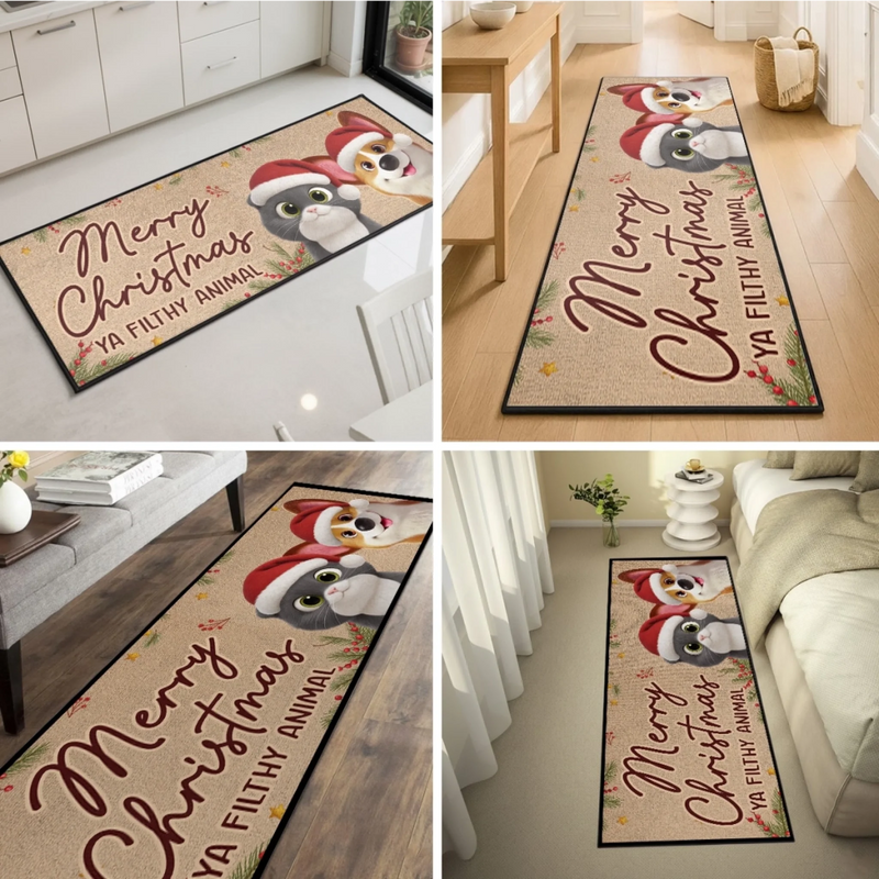 Custom Runner Rug - Personalized Christmas Birthday Gifts For Dog Cat Lovers, Dog Dad And Mom, Cat Owners -  Where Tails Never Stop Wagging