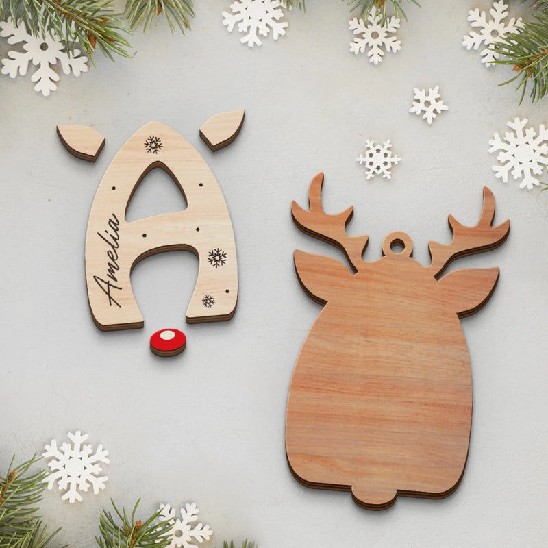 Custom Double Layer Wooden Ornament - Personalized Christmas Birthday Gifts For Mom, Dad, Kids - Letters of Joy Memories of Love