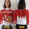 Custom Unisex Ugly Sweatshirt - Personalized  Christmas Birthday Gifts For Cat Lovers, Cat Mom And Dad - Meow And Merry On