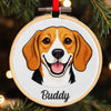 Custom Photo Embroidered Ornament - Personalized Christmas Birthday Gifts For Mom, Dad, Brother, Sister, Kids, Dog Cat Lovers - Love Is Furry And Endless