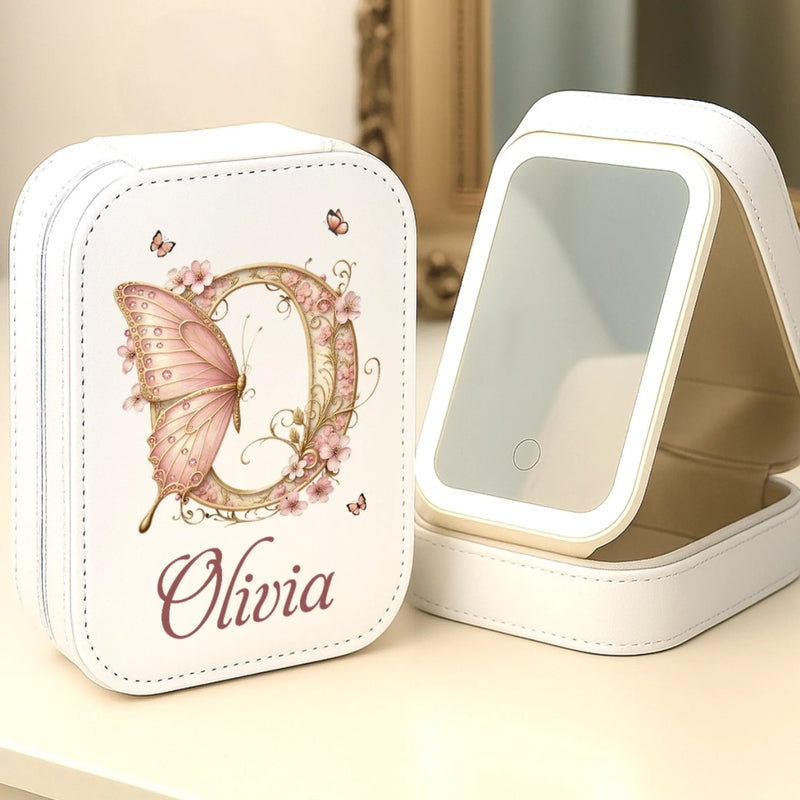 Custom Jewelry Box LED Makeup - Personalized Birthday Gifts For Besties, Sisters, BFF, Family, Yourself - Love Yourself A Little More