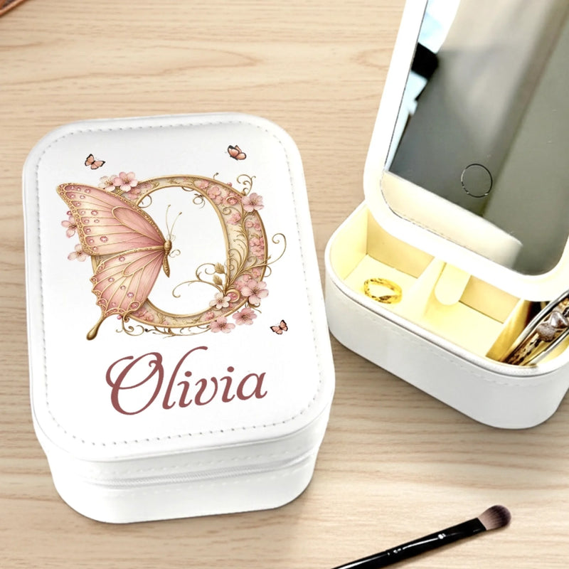 Custom Jewelry Box LED Makeup - Personalized Birthday Gifts For Besties, Sisters, BFF, Family, Yourself - Love Yourself A Little More