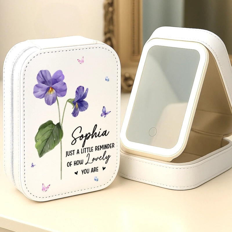 Custom Jewelry Box LED Makeup - Personalized Birthday Gifts For Besties, Sisters, BFF, Family, Yourself - You Are Enough Every Day
