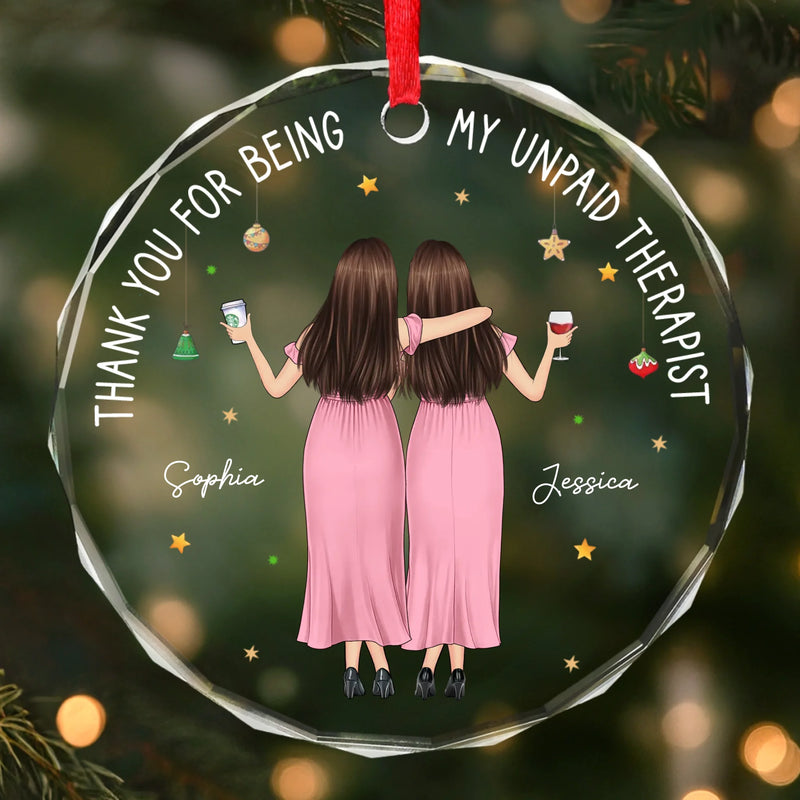 Custom Circle Glass Ornament - Personalized Best Friend Christmas Birthday Gifts For Women, Besties, Sisters, BFF - We’re The Perfect Mess