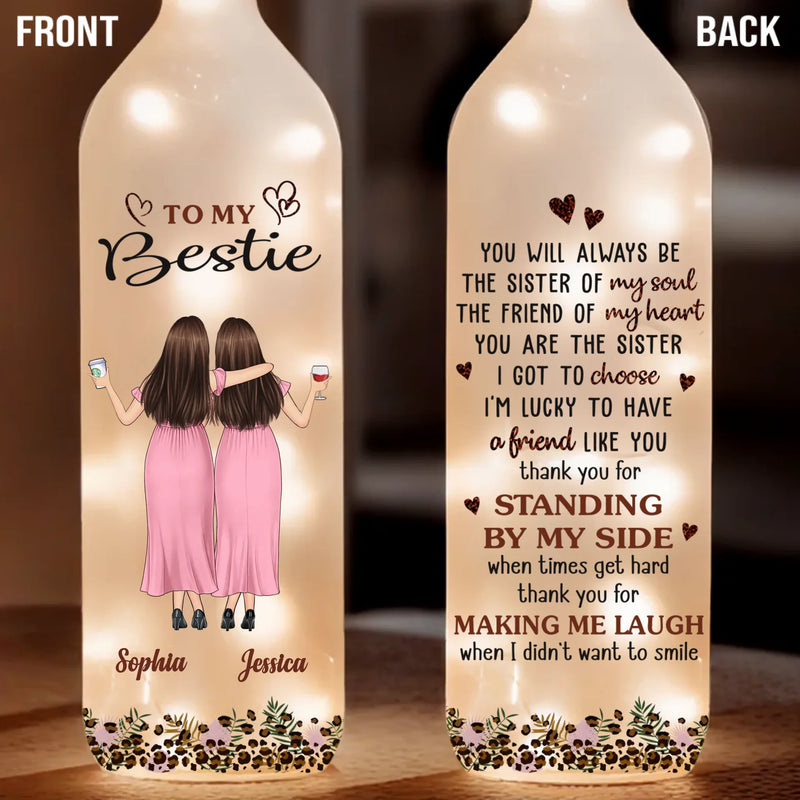 Custom Name Best Friend Sister Gifts - Personalized Bottle Lamp