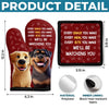 Custom Oven Mitt And Pot Holder Set - Personalized Christmas Birthday Gifts For Mom, Grandma, Dog Cat Lovers - Love Is Furry And Endless