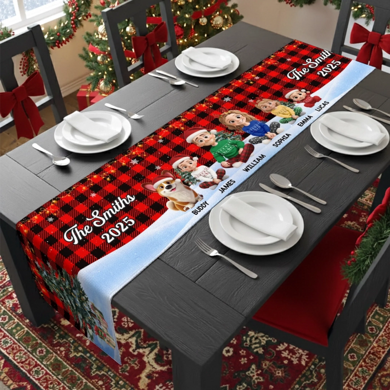 Custom Table Runner - Personalized Christmas Birthday Gifts For Mom, Dad, Brother, Sister, Kids - Together We Shine This Christmas