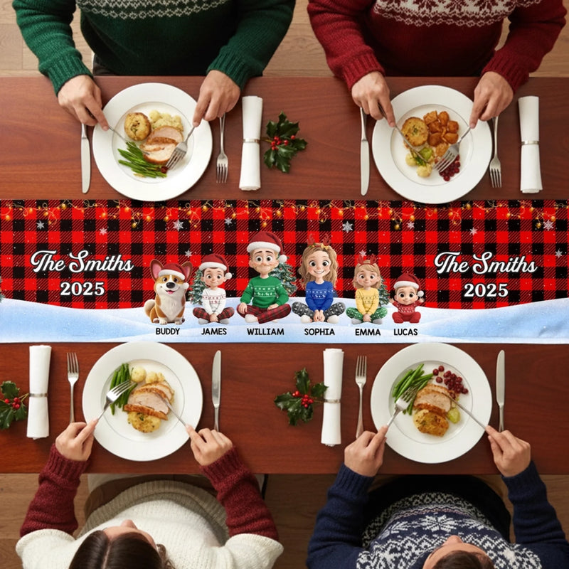 Custom Table Runner - Personalized Christmas Birthday Gifts For Mom, Dad, Brother, Sister, Kids - Together We Shine This Christmas