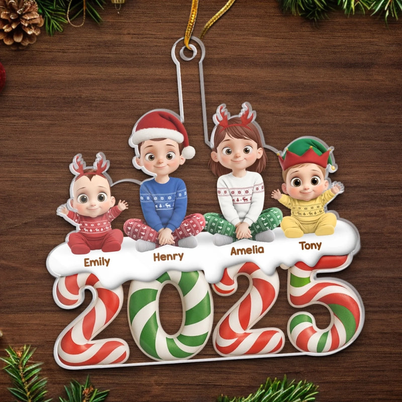 Custom Acrylic Ornament - Personalized Christmas Birthday Gifts For Mom, Dad, Brother, Sister, Kids - Family Is The Real Gift