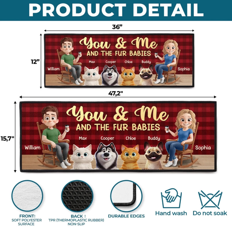 Custom Runner Rug - Personalized Anniversary Wedding Gifts For Husband And Wife, Dog Cat Lovers - Fur Babies Approved This Home