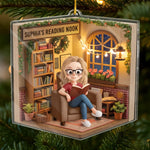 Custom Name Reading Nook Christmas Decor - Personalized Ornament