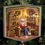 Custom Name Reading Nook Christmas Decor - Personalized Ornament