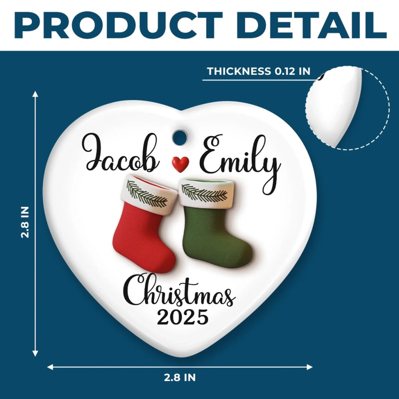 Custom Ceramic Ornament - Personalized Anniversary Christmas Wedding Gifts For Husband And Wife, Him And Her - You Are My Once In A Lifetime