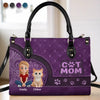 Custom Leather Handbag - Personalized Birthday Gifts For Cat Lovers, Cat Mom And Dad - Wherever She Goes, Cat Hair Follows