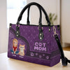 Custom Leather Handbag - Personalized Birthday Gifts For Cat Lovers, Cat Mom And Dad - Wherever She Goes, Cat Hair Follows